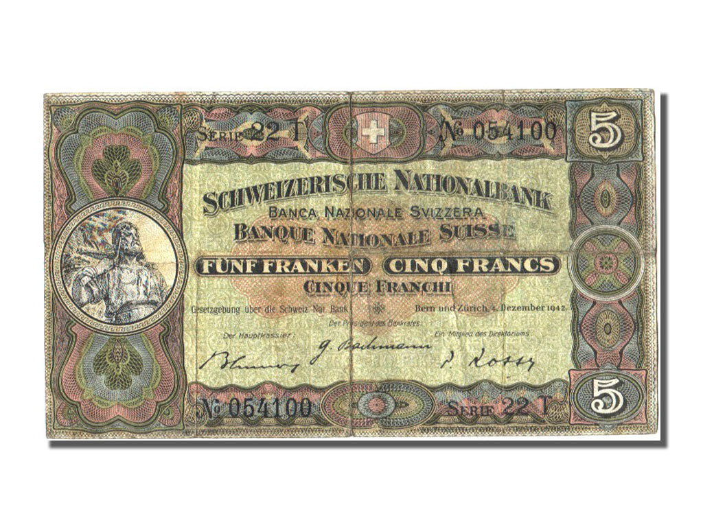Svizzera, 5 Franken, 1942, 1942-12-04, MB