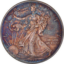 Coin, United States, Silver Eagle, Dollar, 2014, Iridescent toning, MS(63)