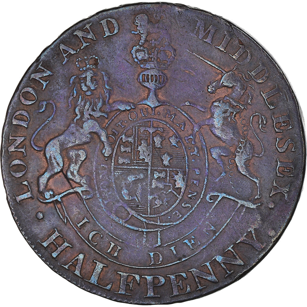 Coin, Great Britain, National Series, Halfpenny Token, Middlesex, EF(40-45)