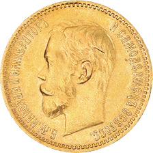 Munten, Rusland, Nicholas II, 5 Roubles, 1901 ФЗ, St. Petersburg, ZF+, Goud