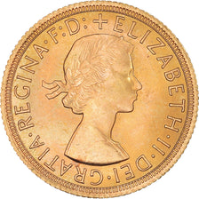 Coin, Great Britain, Elizabeth II, Sovereign, 1964, MS(63), Gold, KM:908