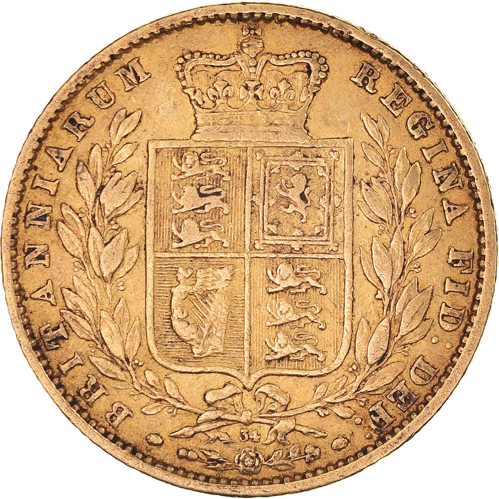 Coin, Great Britain, Victoria, Sovereign, 1869, London, Die number 34
