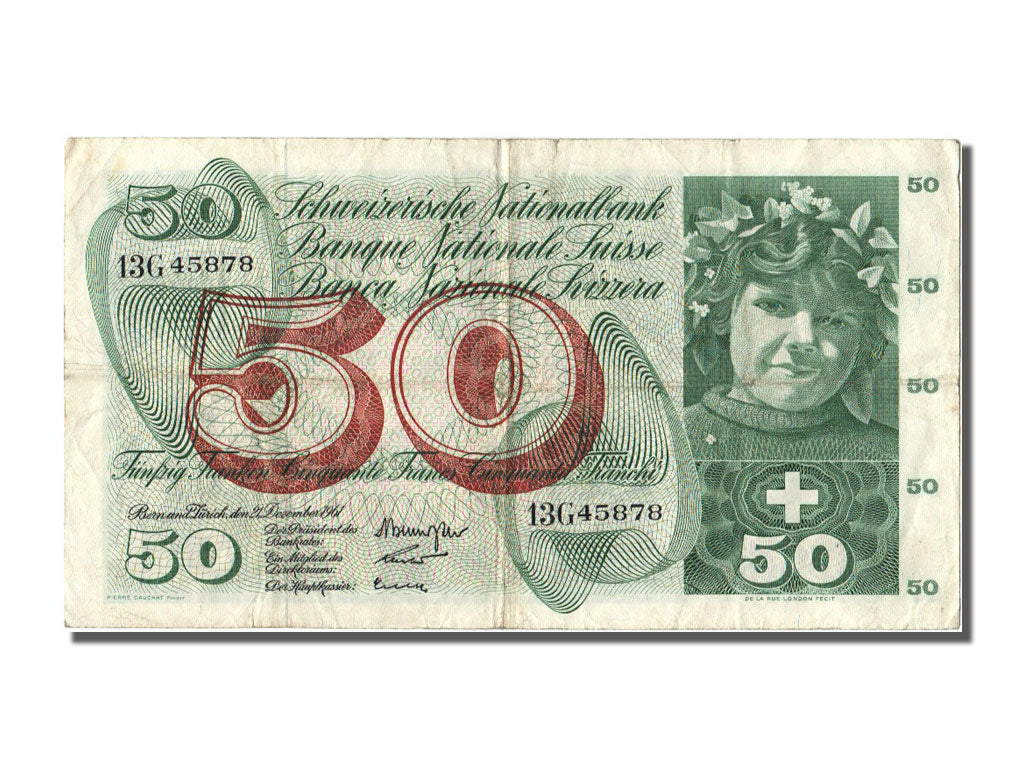 Banknote, Switzerland, 50 Franken, 1961, 1961-12-21, EF(40-45)