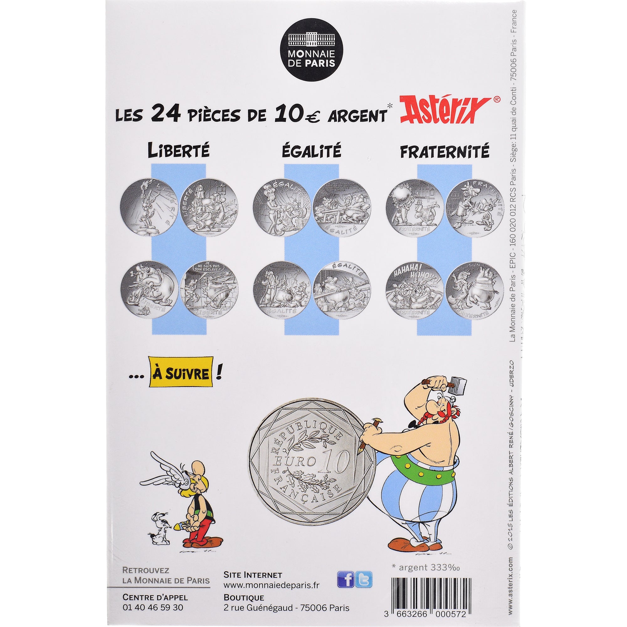 France, Monnaie de Paris, 10 Euro, Astérix Égalité (Le devin - Panoramix)