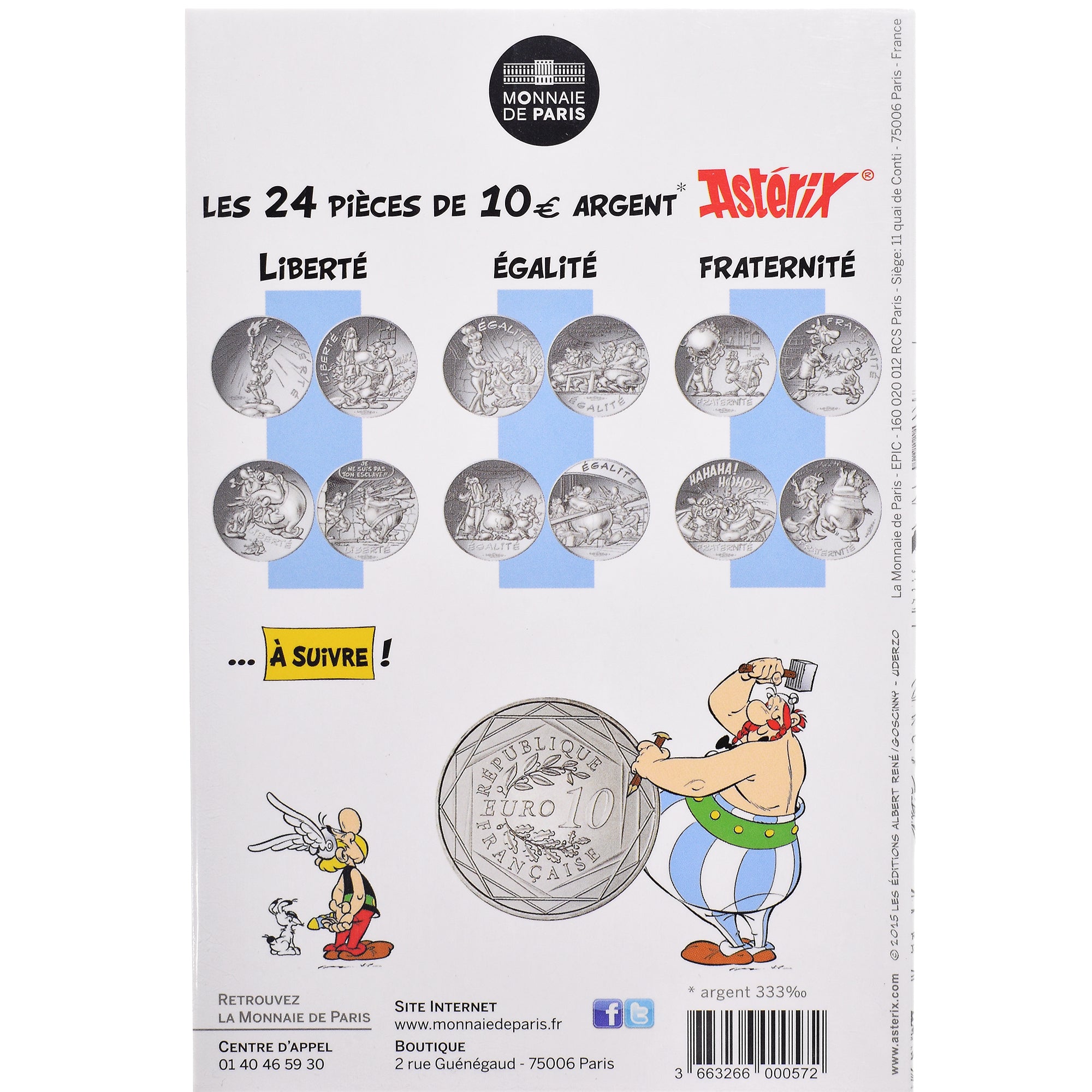 Frankreich, Monnaie de Paris, 10 Euro, Astérix Fraternité (Astérix chez les