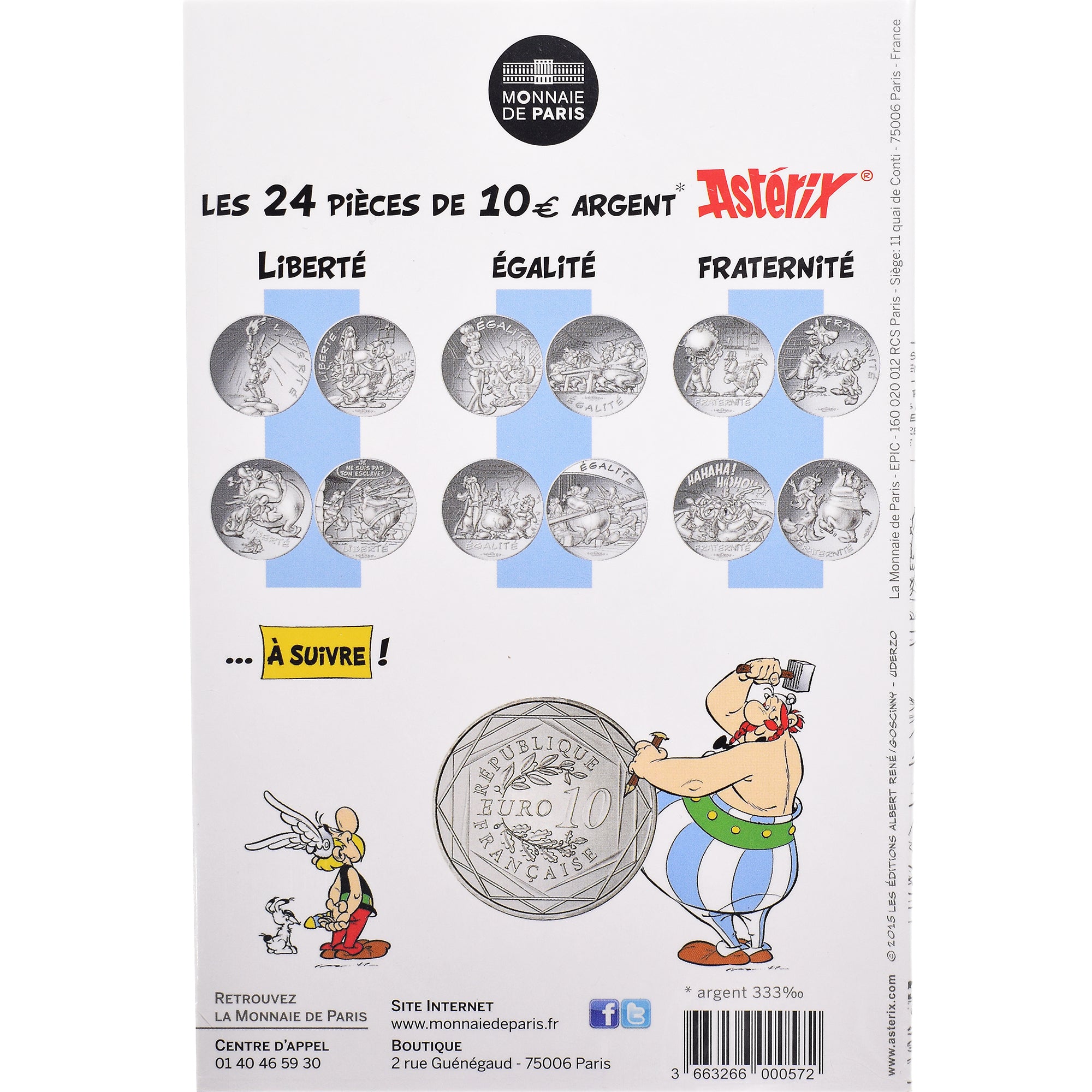 Frankreich, Monnaie de Paris, 10 Euro, Astérix Fraternité (Jeux Olympiques)