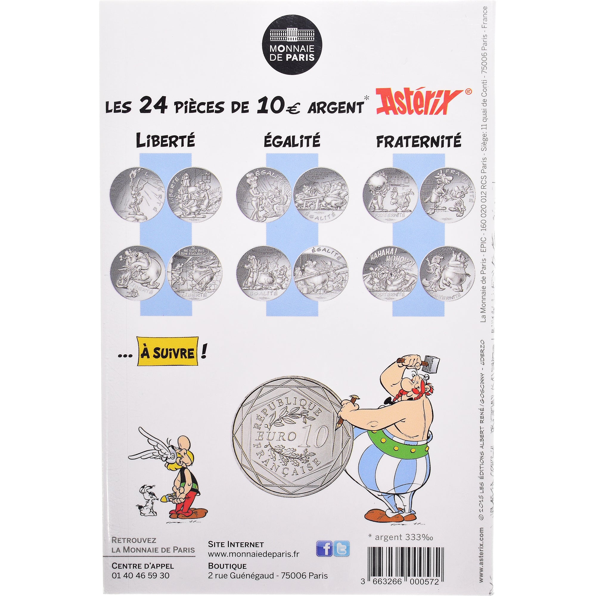 France, Monnaie de Paris, 10 Euro, Astérix Égalité (Le cadeau de César)