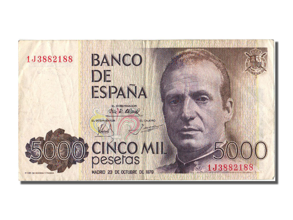 Spain, 5000 Pesetas, 1979, KM #160, 1979-10-23, EF(40-45), J