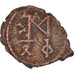 Moneda, Justin II, Pentanummium, 565-578 AD, Constantinople, MBC, Cobre