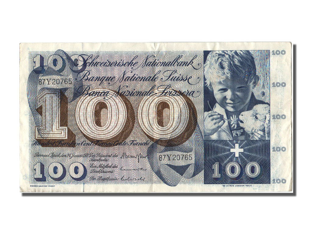 Switzerland, 100 Franken, 1972, KM #49n, 1972-01-24, EF(40-45), Y