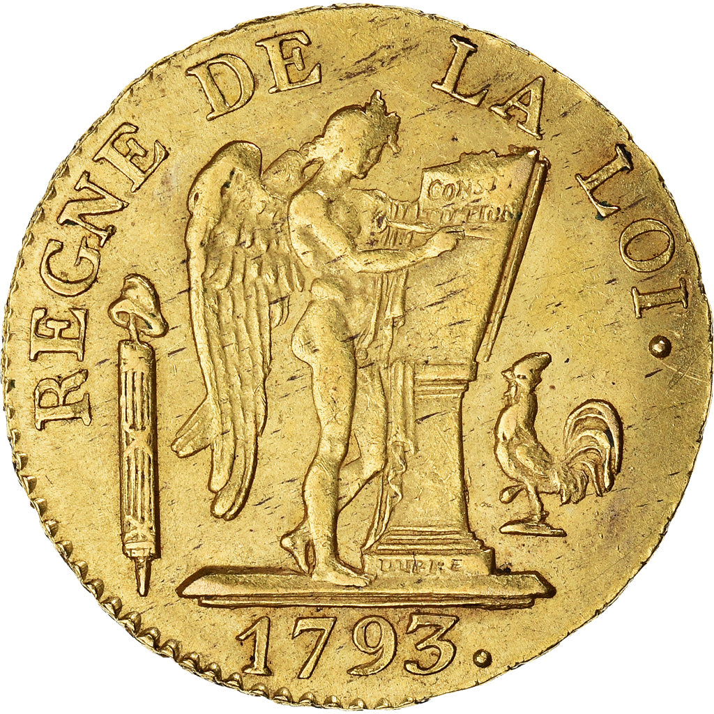 Coin, France, Louis XVI, 24 Livres, 1793, Paris, EF(40-45), Gold, Gadoury:62