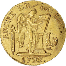 Moeda, França, Louis XVI, 24 Livres, 1793, Paris, EF(40-45), Dourado