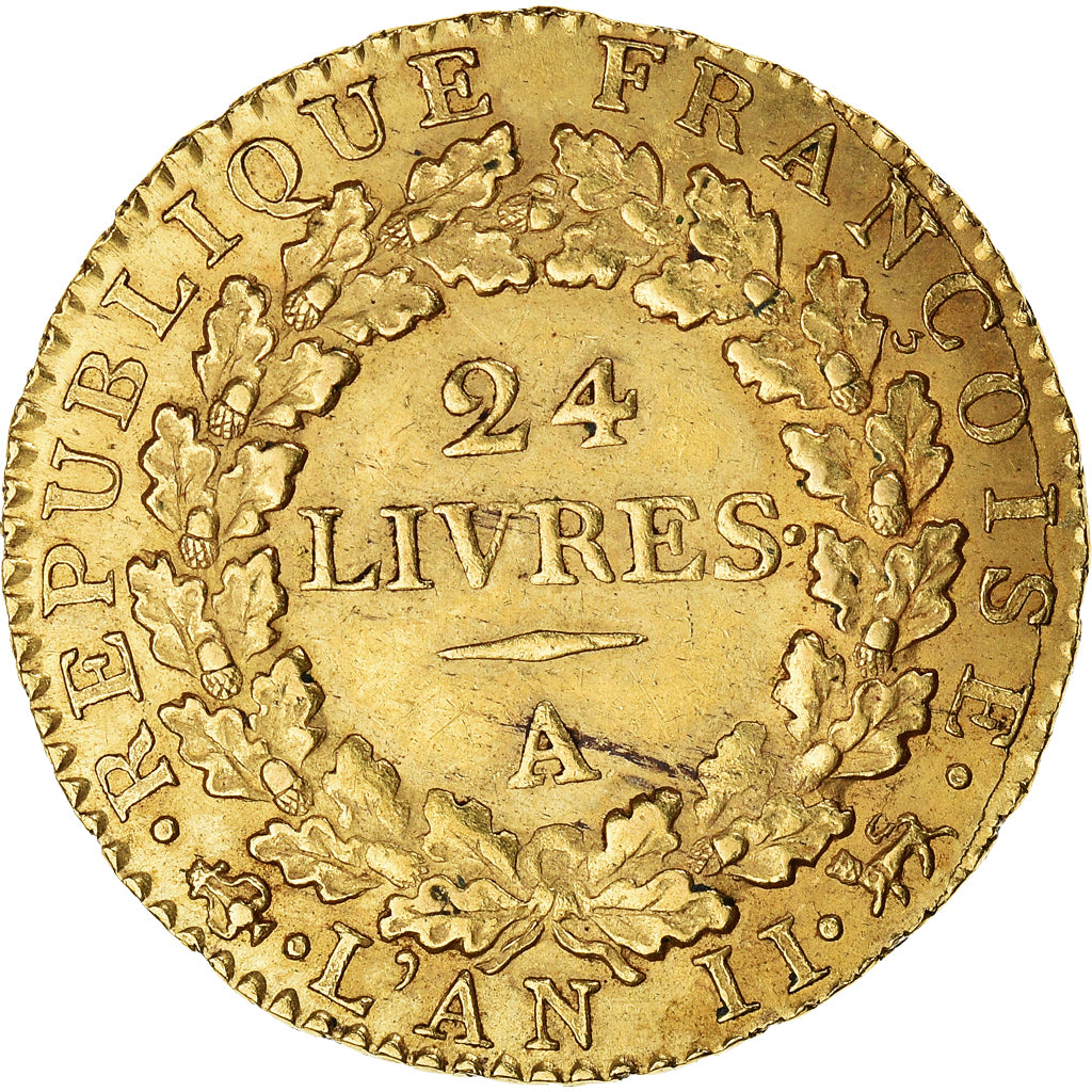 Coin, France, Louis XVI, 24 Livres, 1793, Paris, EF(40-45), Gold, Gadoury:62