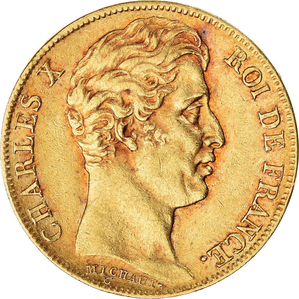 Moneda, Francia, Charles X, 20 Francs, 1827, Paris, EBC, Oro, KM:726.1