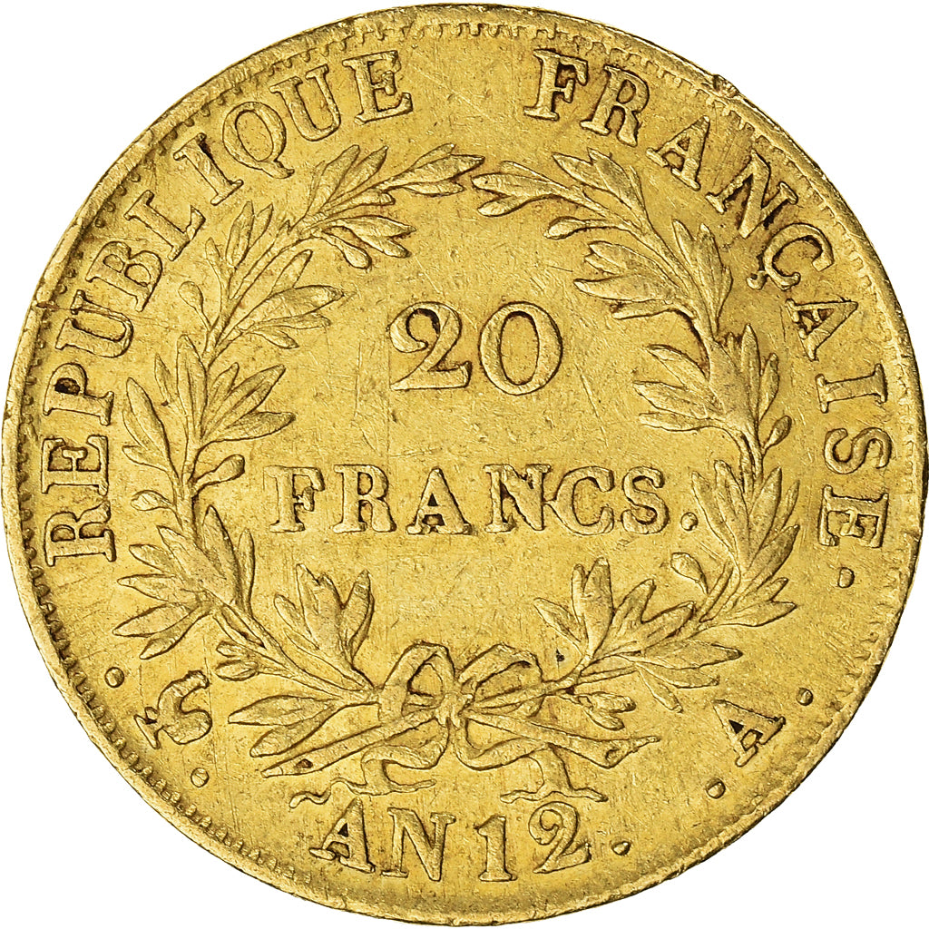 Monnaie, France, Napoléon I, 20 Francs, An 12, Paris, TTB, Or, Gadoury:1021