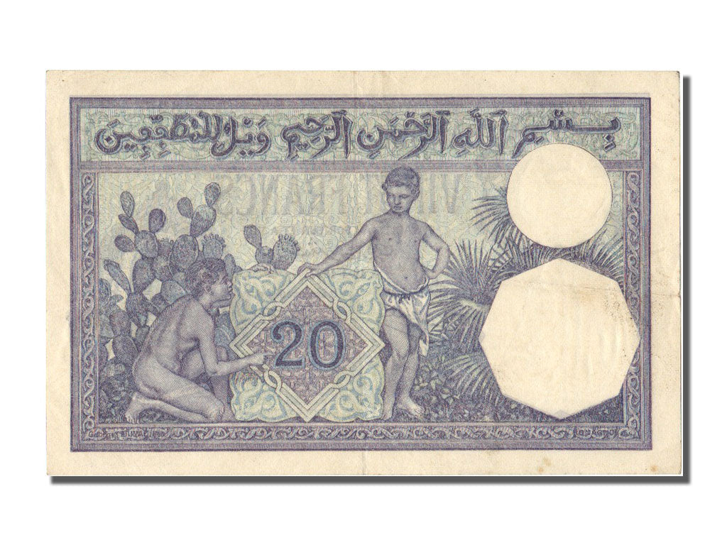 Algeria, 20 Francs, 1927, KM #78b, 1927-04-16, AU(50-53), W