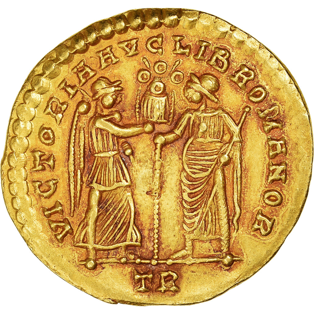 Moneta, Magnentius, Solidus, 350, Trier, BB+, Oro, RIC:248