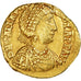 Monnaie, Galla Placidia, Tremissis, AD 422, Ravenna, Extrêmement rare, TTB+