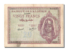 Algeria, 20 Francs, 1945, KM #92b, 1945-02-02, EF(40-45), B