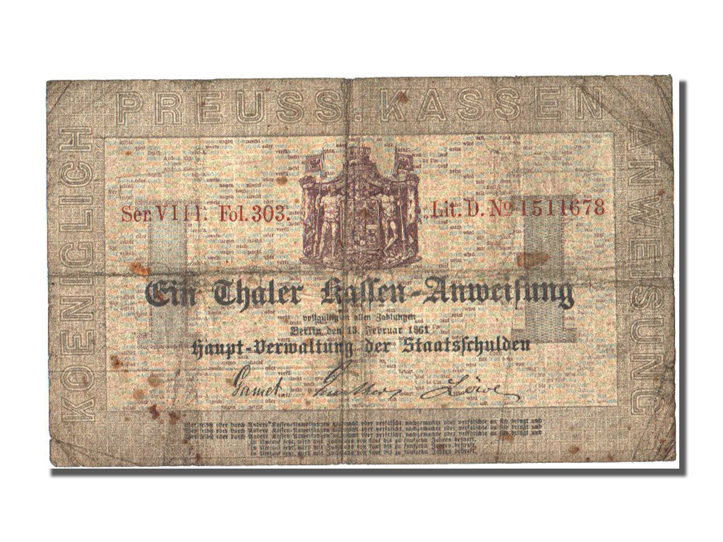German States, 1 Thaler, 1861, KM #S411, F(12-15), VIII