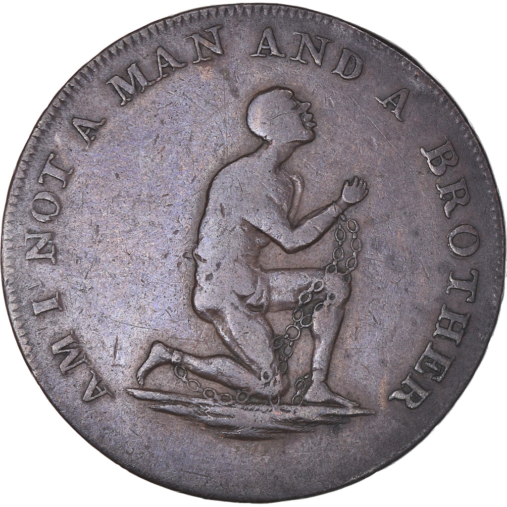 Moeda, Grã-Bretanha, Middlesex, Halfpenny Token, Anti-slavery, VF(30-35)