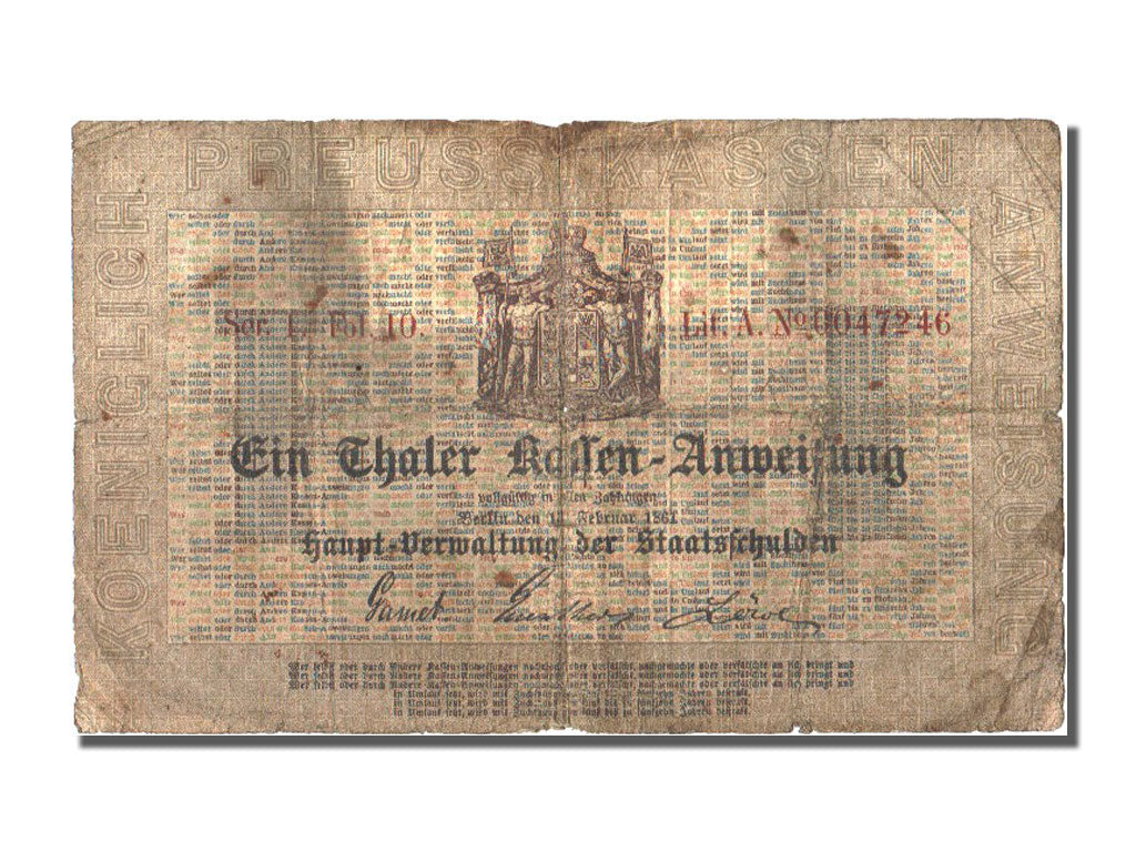 Allemagne Prusse, 1 Thaler type 1861