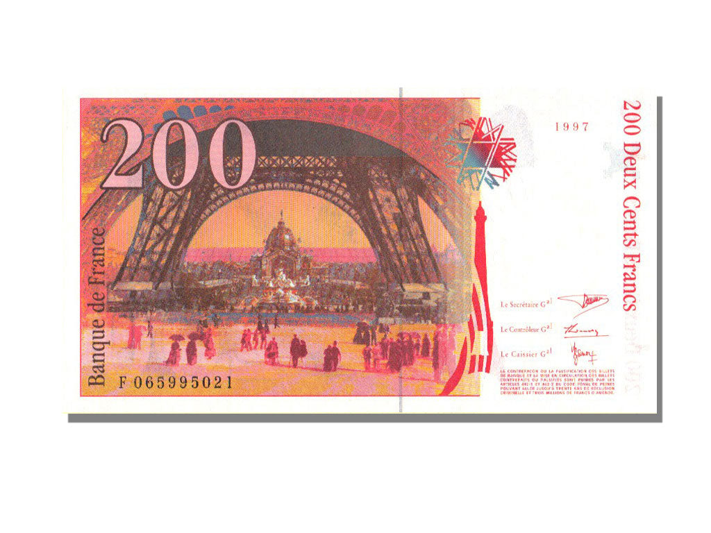 France, 200 Francs, 1997, KM #159b, UNC(65-70), F 065995021, Fayette #75.4b
