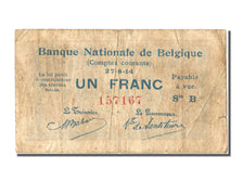 Belgium, 1 Franc, 1914, KM #81, 1914-08-27, VF(20-25), B