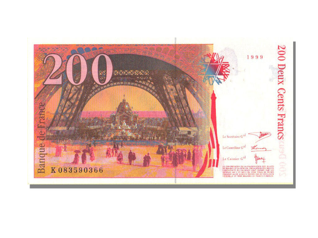 FRANCE, 200 Francs, 1999, UNC(60-62), K 083590366, Fayette #75.3 Bis