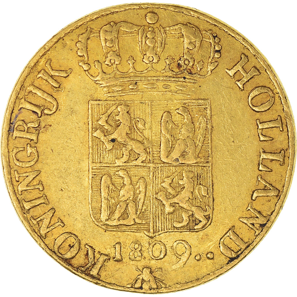 Coin, Netherlands, HOLLAND, Louis Napoleon, Ducat, 1809, Utrecht, EF(40-45)