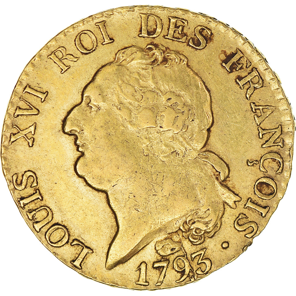 Coin, France, Louis XVI, 24 Livres, 1793, Toulouse, Very rare, EF(40-45), Gold