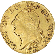 Coin, France, Louis XVI, 24 Livres, 1793, Toulouse, Very rare, EF(40-45), Gold