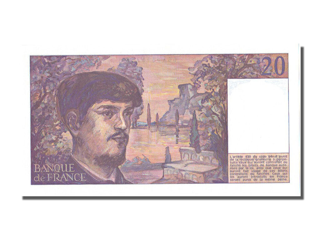 France, 20 Francs, 20 F 1980-1997 ''Debussy'', 1987, KM #151b, UNC(65-70), Z,...