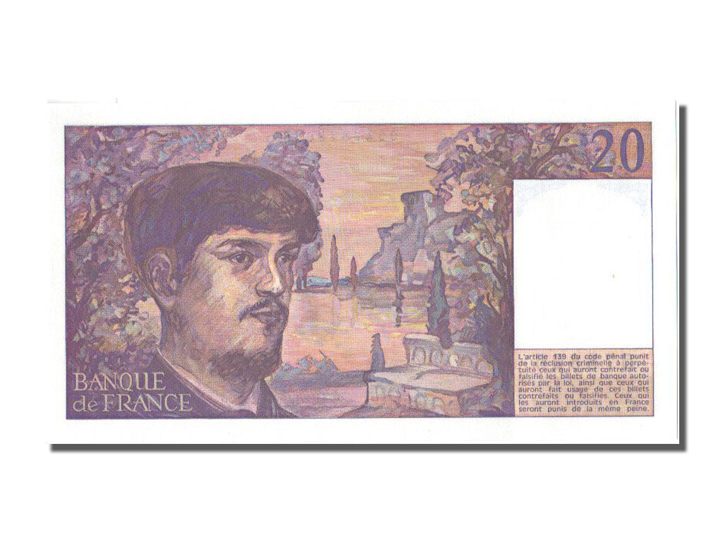 France, 20 Francs, 20 F 1980-1997 ''Debussy'', 1987, KM #151b, , Z, Fayette...