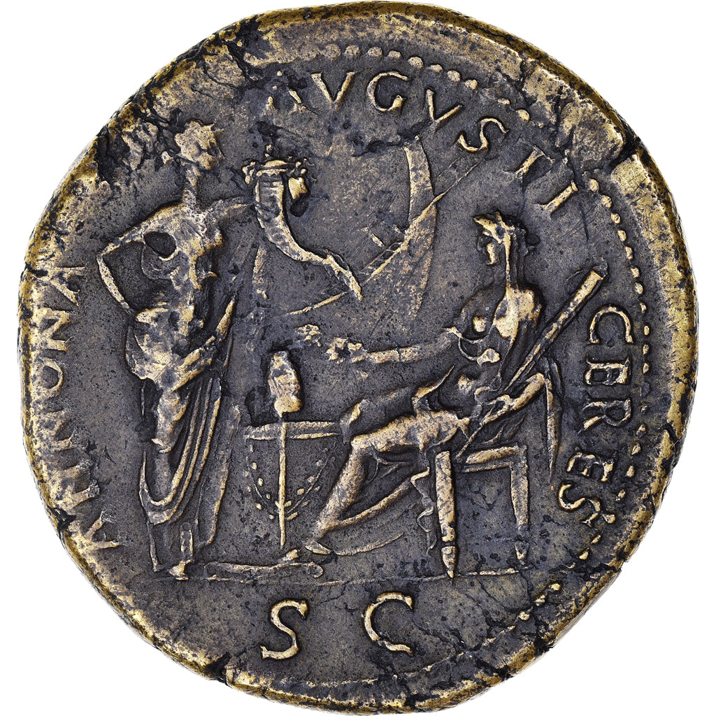 Coin, Nero, Sestertius, 66, Lyon - Lugdunum, AU(50-53), Bronze, RIC:495