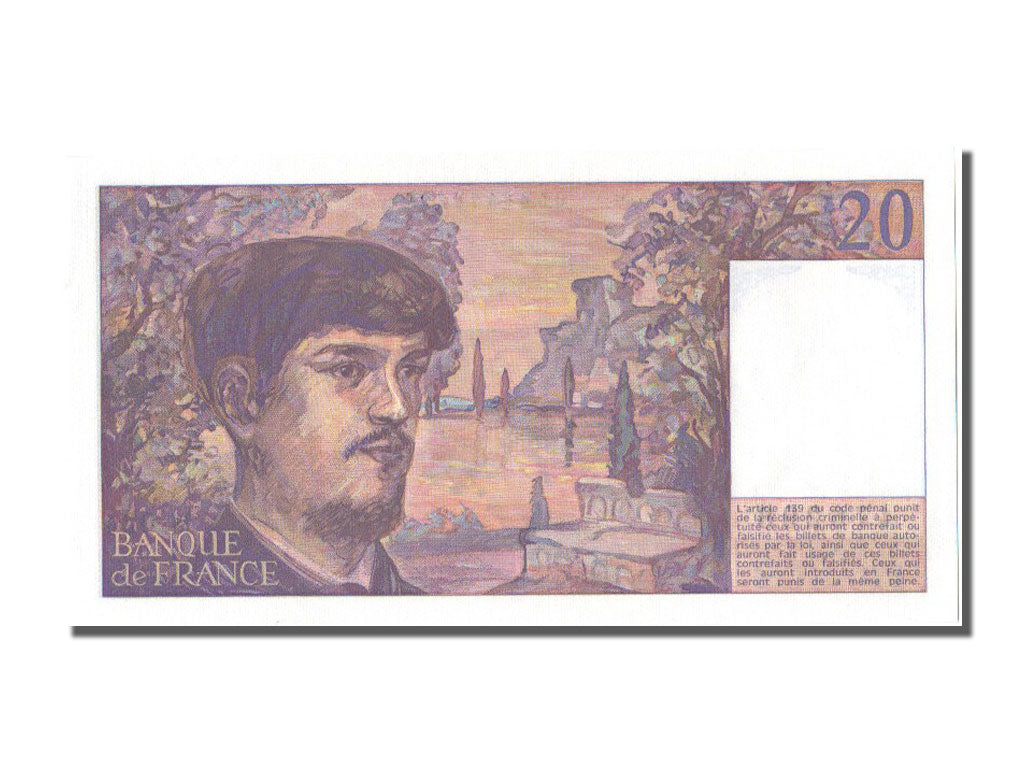 France, 20 Francs, 20 F 1980-1997 ''Debussy'', 1989, KM #151c, UNC(65-70), M,...