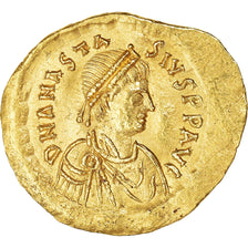 Coin, Anastasius I, Tremissis, 491-518 AD, Constantinople, AU(55-58), Gold