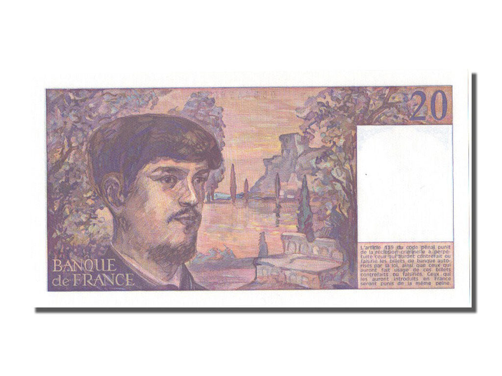 France, 20 Francs, 20 F 1980-1997 ''Debussy'', 1989, KM #151c, UNC(65-70), M,...