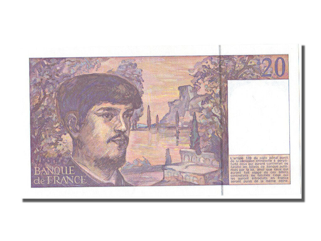 France, 20 Francs, 20 F 1980-1997 ''Debussy'', 1990, KM #151d, UNC(65-70), F,...