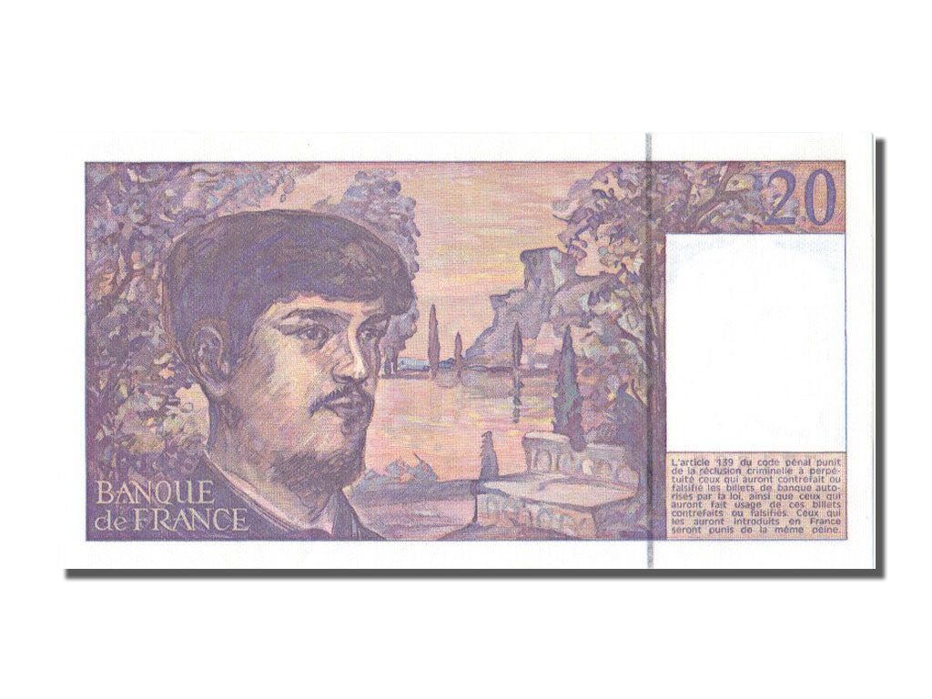 France, 20 Francs, 20 F 1980-1997 ''Debussy'', 1990, KM #151d, UNC(65-70), J,...