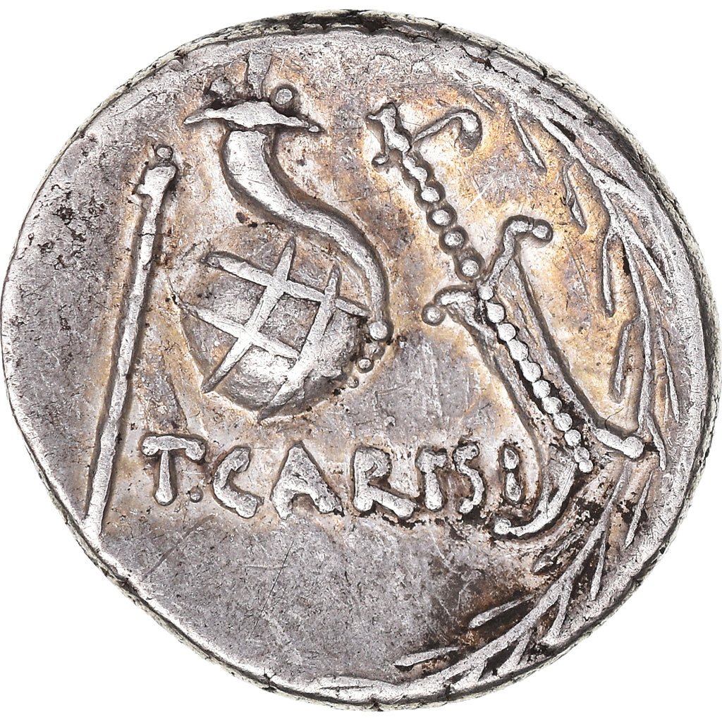 Moneda, Carisia, Denarius, 46 BC, Rome, Pedigree, MBC, Plata, Crawford:464/3b