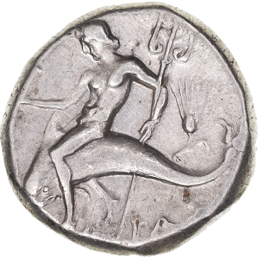 Moeda, Calábria, Nomos, 272-240 BC, Tarentum, EF(40-45), Prata, HN Italy:1032