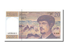 France, 20 Francs, 20 F 1980-1997 ''Debussy'', 1992, KM #151f, UNC(65-70), N,...