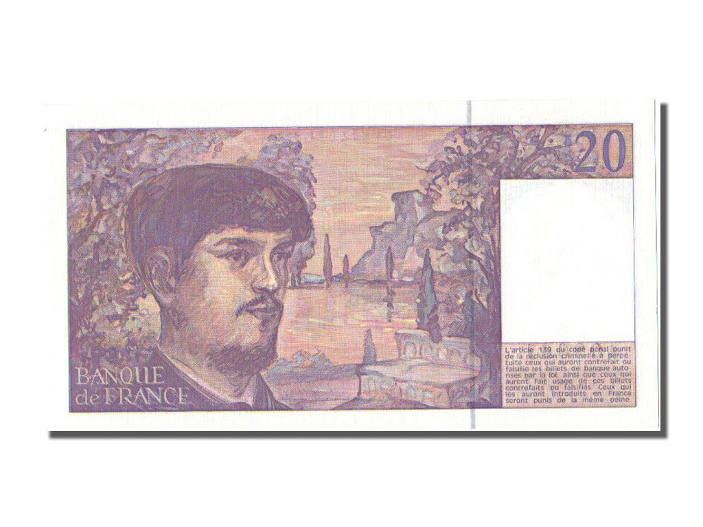 France, 20 Francs, 20 F 1980-1997 ''Debussy'', 1992, KM #151f, UNC(65-70), N,...