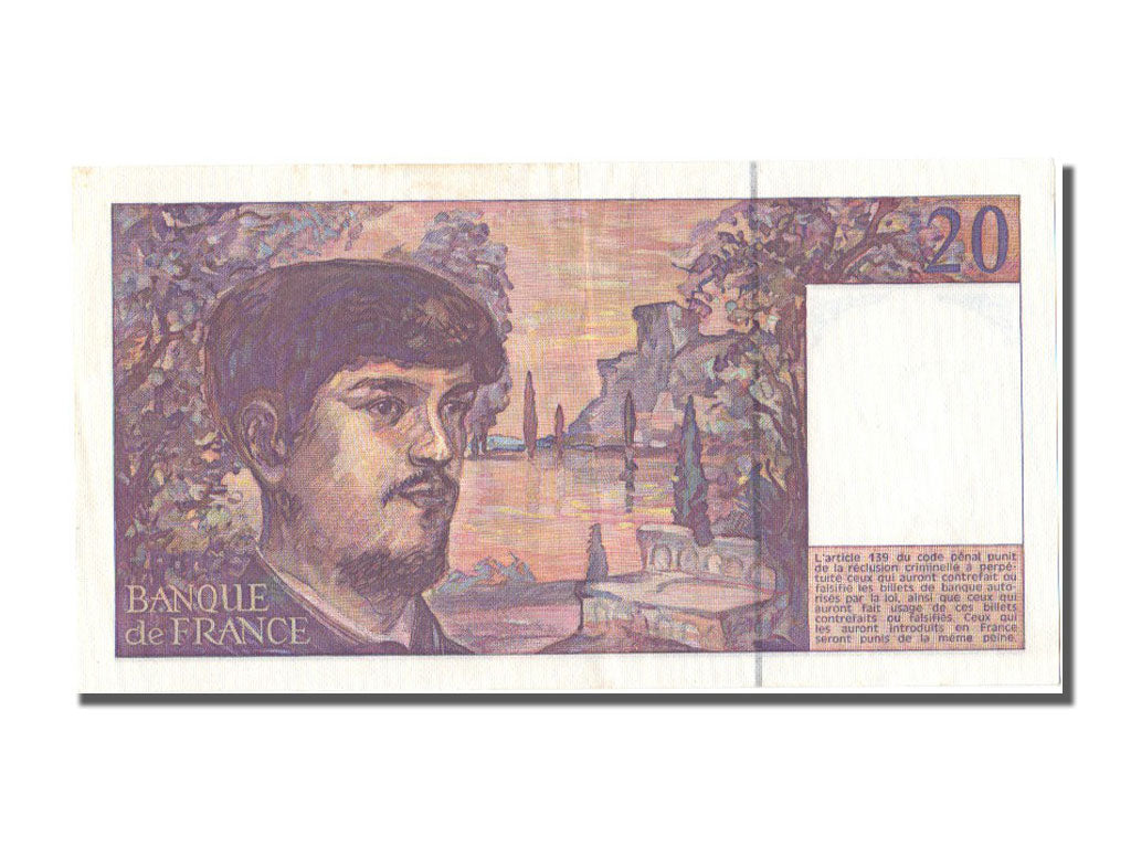 France, 20 Francs, 20 F 1980-1997 ''Debussy'', 1993, KM #151f, UNC(60-62), U,...