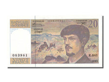 France, 20 Francs, 20 F 1980-1997 ''Debussy'', 1993, KM #151f, UNC(65-70), R,...