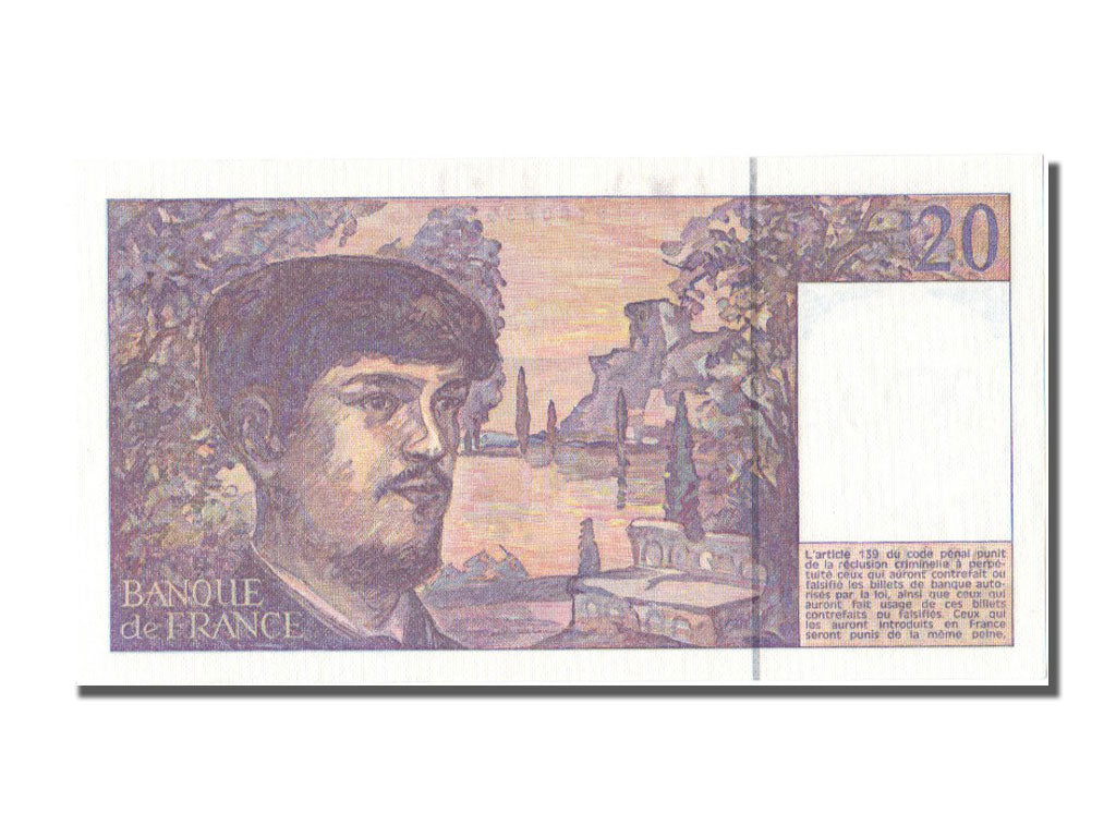 France, 20 Francs, 20 F 1980-1997 ''Debussy'', 1993, KM #151f, UNC(65-70), R,...
