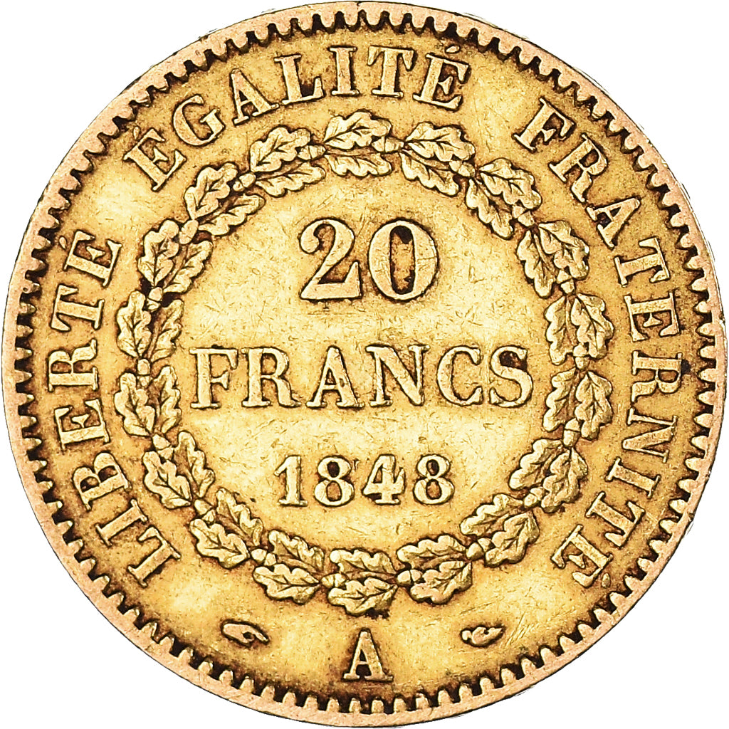 Coin, France, Génie, 20 Francs, 1848, Paris, EF(40-45), Gold, KM:757