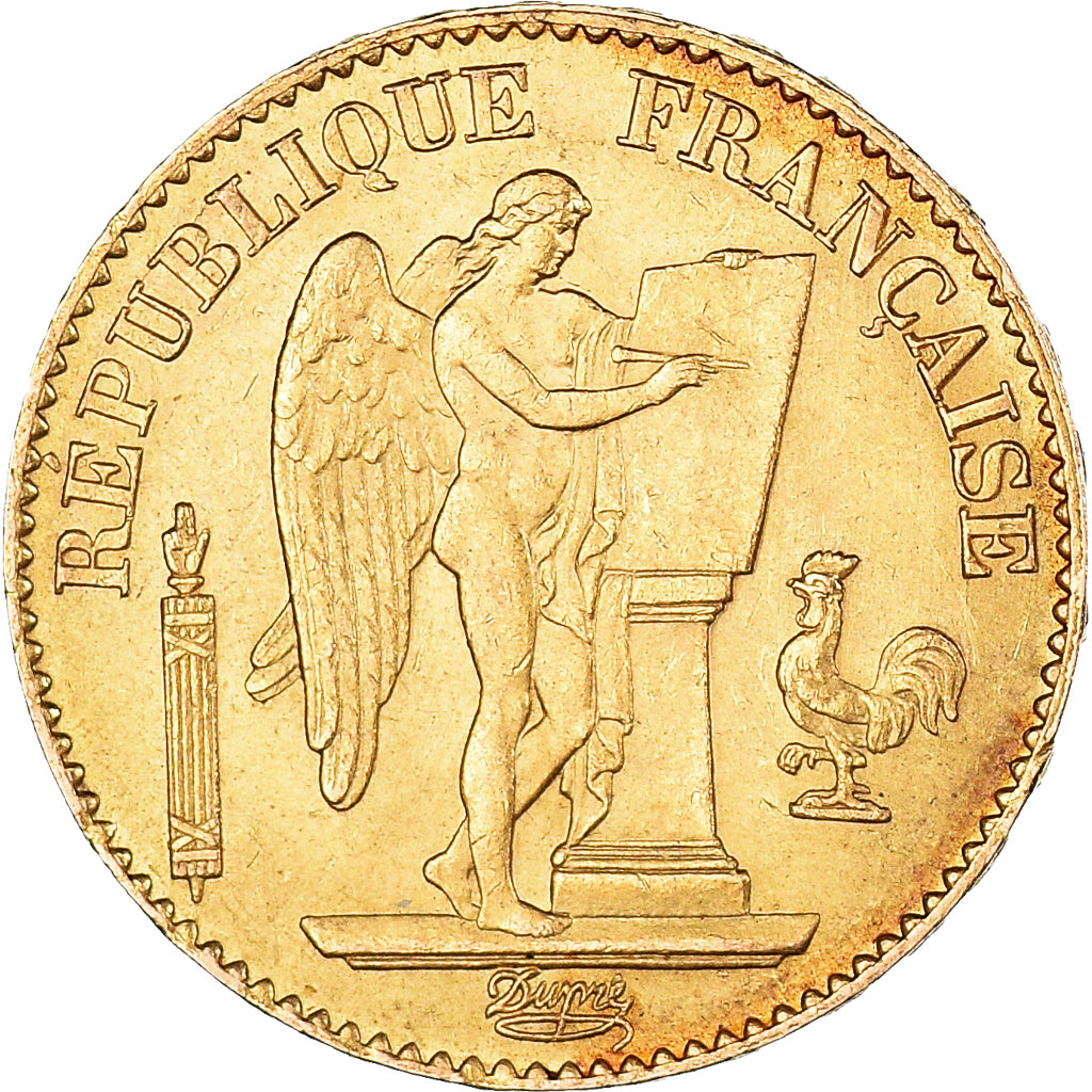 Moneda, Francia, Génie, 20 Francs, 1875, Paris, EBC+, Oro, KM:825, Gadoury:1063