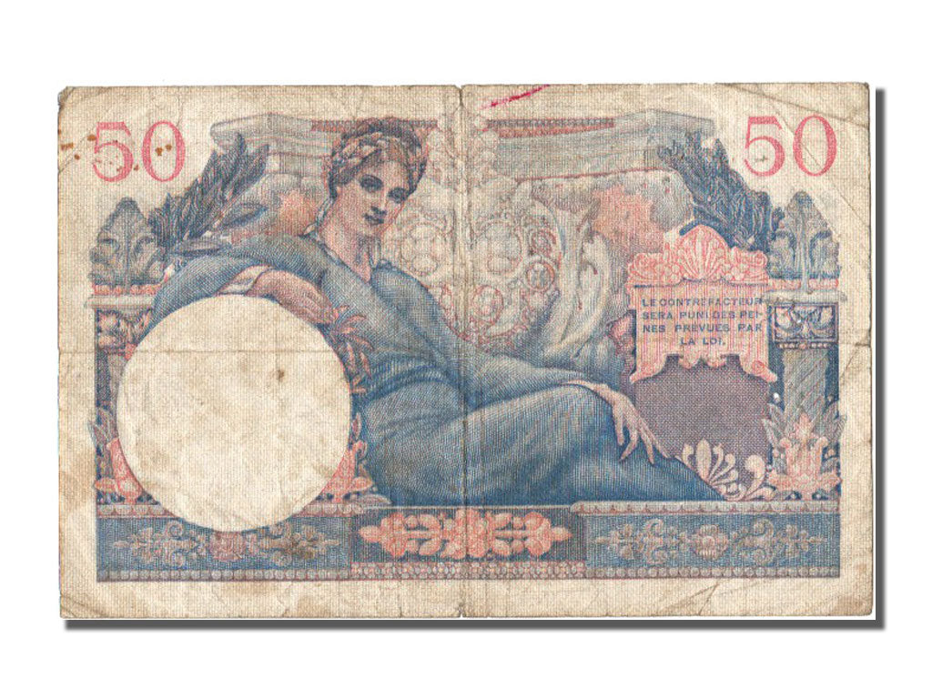 France, 50 Francs, 1947 French Treasury, 1947, KM #M8, 1947-01-01, VF(30-35),...